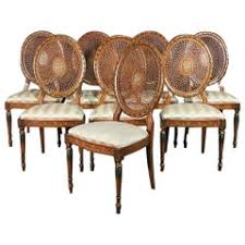 Zhenghao french country round cane back dining chairs set of 2, farmhouse retro kitchen chairs, distressed wood chairs for dining room/living room/bedroom (soft gray) 4.1 out of 5 stars 41 $253.89 $ 253. Oval Back Dining Chairs 11 For Sale On 1stdibs