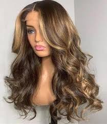 Lace front wigs human hair blended