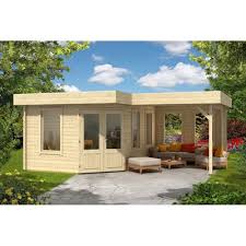 44mm gartenhaus iso mit anbau 5x3,5m blockhaus holzhaus gerätehaus schuppen holz. Alpholz 5 Eck Gartenhaus Leelo 40 Mit Anbau Vidaxl De
