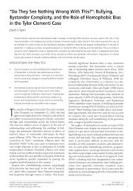 Selalu minta download data tambahan. Pdf Do They See Nothing Wrong With This Bullying Bystander Complicity And The Role Of Homophobic Bias In The Tyler Clementi Case