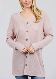 Long Sleeve Cardigan Button Down Knit Cardigan Knit Light Pink Cardigan
