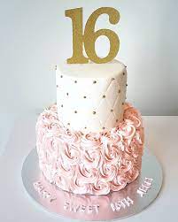 Happy sweet 16th birthday party cake design ideas decorating tutorial sweet sixteen at home classes. The Lovely Sweet 16 Beauty Red Velvet With Cream Cheese Buttercream Frosting Covered Wit 16th Birthday Cake For Girls 16 Birthday Cake Birthday Cakes For Men