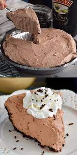 This No Bake Baileys Chocolate Pie Is Only A Few Ingredients And Oh So Delicious The Perfect Easy Dessert Nobake Cho Easy Desserts Desserts Dessert Recipes