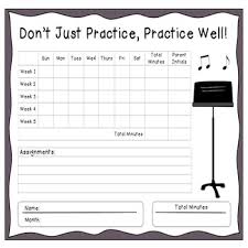 Instrumental Monthly Music Practice Chart In 2019 Music