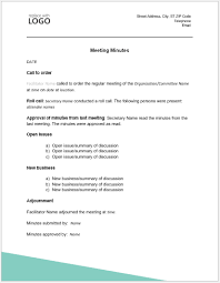 This sample meeting minutes format gives you an idea of what type of information to include in each section. Meeting Minutes Templates For Word All Versions Word Excel Templates
