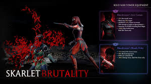 And you can also view unlock criteria for other skins for the character. Mortal Kombat Mobile The Next Tower Will Introduce A Brand New Set Of Kold War Tower Equipment Including Equipment Needed To Unlock Skarlet S New Brutality She Can Utilize Bloodmaster S Bloody Finka
