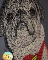 This is soo cool, i really like the reaction the dog and bird seem to be displaying. String Art Pet Portrait Custom Order Size 12x16 Inches Stringart