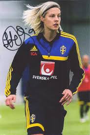 4x6 Lina Hurtig Sweden Autograph Womens Soccer Soccer Cards German Women
