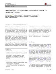 After the birth of a . Pdf I Ll Never Forgive You High Conflict Divorce Social Network And Co Parenting Conflicts
