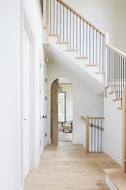 Find small open floor plans with wrap around porch, one story ranch style homes, large 2 story 5 bedroom designs & more! Dream Home A Modern English Farmhouse Becki Owens English Farmhouse House Stairs Staircase Design