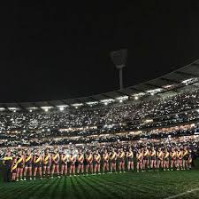 Start time in melbourne tonight is 7:25pm aest any thoughts? Anzac Day Eve Richmond Vs Melbourne In Front Of 85 000 People Richmond Afl Richmond Football Club Australian Football