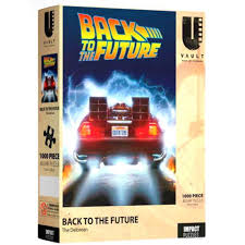 In the 1000 piece jigsaw puzzle, a ride down memory lane by sunsout, an illustration of a man driving a tractor down a dirt road with his dog alongside him is depicted. Impact Puzzles Uvault Back To The Future Jigsaw Puzzle 1000 Piece The Delorean Buy Online At The Nile