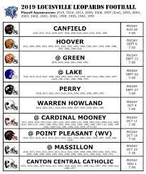 2019 Louisville Leopards Football Schedule Football Playoffs Football Louisville