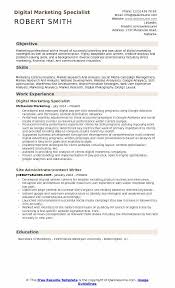 digital marketing specialist resume