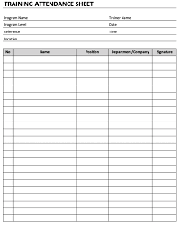 Training Attendance Sheet The Spreadsheet Page
