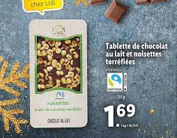 Offre Tablette De Chocolat Au Lait Et Noisettes Torrefiees Chez Lidl