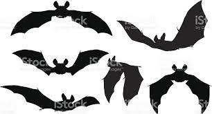 Silhouettes Set Of Bats Flying Bat Silhouette Silhouette Vector Vector Art