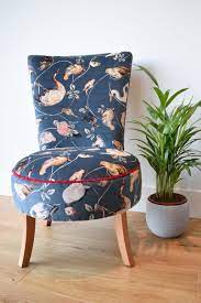 Gorgeous Boudoir Chair With Velvet Upholstery In House Of Hackney Bird Print Fabric Bird Print Fabric Upholstery Chair
