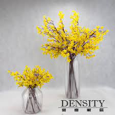 density密度 黄色迎春花成品仿真花艺 酒店大厅设计师样板房家居 flowers flower art table flowers