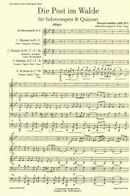 Die post im walde (blasorchester). Schaffer Johann Heinrich 1808 1874 Die Post Im Walde Solo Trp Und 4 Blaser