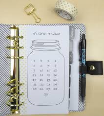 Printable No Spend Notizbuch Kalender Notizbuch Filofaxing Ideen