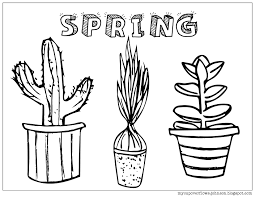 Coloring Fun Hello Spring Hello Spring Coloring Pages Plant Doodle