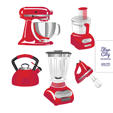 Red Kitchen Appliances Clip Art Clipart Vector By Starcitydesigns 4 00 Red Kitchen Appliances Kitchen Appliances Logo Design Kitchen