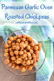 Parmesan Garlic Oven Roasted Chickpeas For Sundaysupper Helpful Homemade Recipe Oven Roasted Chickpeas Snacks Roasted Chickpeas