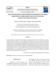 Maybe you would like to learn more about one of these? Pdf Evaluasi Program Layanan Bimbingan Karir Dengan Model Kirkpatrick Di Smk