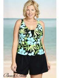 Beach Belle Botanica Plus Size V Insert Shortini Swimsuit Beach Belle Swimwear Plus Size Summer Fashion Shortini Swimsuit Plus Size Swimsuits