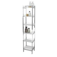 Considering the space available and wet and humid environment from overdoor storage to floating shelves we've put together an incredible range of stylish bathroom accessories and convenient ways. Lloyd Pascal Steel Glass 6 Tier Bathroom Storage Shelf Unit Chrome For Sale Online Ebay Shelves Bathroom Storage Shelves Shelving