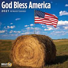 2021 God Bless America Wall Calendar Bright Day Calendars Blue tape with god bless america caption. 2021 god bless america wall calendar