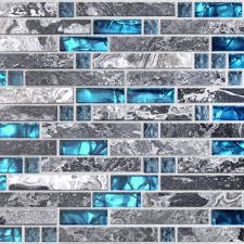 Materials range from stone to tile to glass. Buy Home Building Glass Tile Kitchen Backsplash Idea Bath Shower Wall Decor Teal Blue Gray Wave Marble Interlocking Pattern Art Mosaics Tstmgt002 1 Sample 4 X12 Online In Indonesia B01ikiahtm