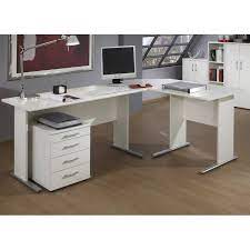 Office Furniture Set Stettin 16 White Corner Desk With Container 4 F Monarch specialties white corner desk with drawers.