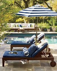 Decorating With Navy And White In 2020 Blue Patio Lounge Chair Outdoor Poolside Decor