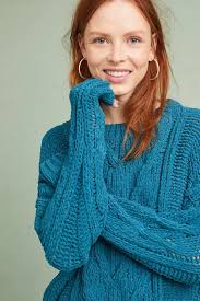 Moth Tralee Cabled Chenille Pullover Size XS Oversized