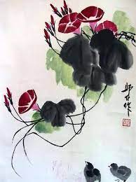 娄师白笔下的牵牛花 chinese painting painting chinese brush painting