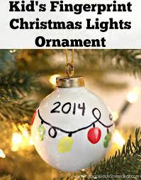 Diy Kid S Fingerprint Ornament The Happier Homemaker Christmas Light Ornament Christmas Gifts For Kids Xmas Crafts