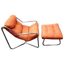 Free delivery and returns on ebay plus items for plus members. Mid Century Modern Italian 70s Tubular Chrome Orange Sling Chair Ottoman By Gae Aulenti Chair And Ottoman Set Chair And Ottoman Chair