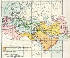 Map Of The Caliphate And The Byzantine Empire In 750