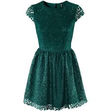 H M Dress 29 99 280 Gtq Liked On Polyvore Featuring Dresses Vestidos H M Lace Dark Green Lace Dress Cap Sleeve Dress Flare Dres Short Lace Dress Green Lace Dresses Green Dress