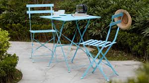 Table Bistrot De Jardin Et 2 Chaises Pliantes Gris Chaise Pliante Table De Jardin Pliante Table Bistrot