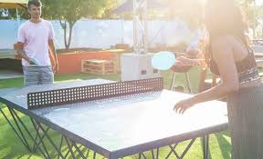 Popp 1 In Outdoor Ping Pong Tables Permanent And Weatherproof Outdoor Ping Pong Table Ping Pong Table Table