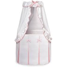 Badger Basket Majesty Baby Bassinet With Canopy White Pink Walmart Com