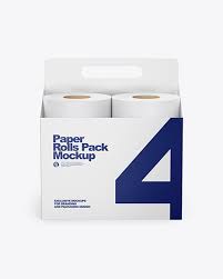 Download Toilet Tissue Rolls Pack Mockup Front View In Packaging Mockups On Yellow Images Object Mockups PSD Mockup Templates