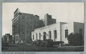 Richmond Post Office 1940s Street Scenes Vintage Postcard Richmond California