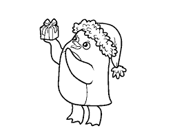 Maybe you would like to learn more about one of these? Penguin With Cap And Christmas Present Coloring Page Coloringcrew Com