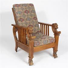 Sold Price Antique Morris Chair Adjustable Lounge Chair With Carved Lion Head Arms October 6 0118 11 00 Am Edt