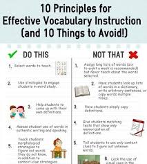 Infographic 10 Principles For Effective Vocabulary Instruction Eye On Education Eclectic Technology Teaching Vocabulary Vocabulary Instruction Vocabulary Strategies