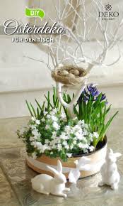 Mit Zweigen Lassen Sich Immer Wieder Schone Dekorationen Erstellen So Ist Auch In Dieser Tischdekoration Ein Ostern Deko Ostern Blumenarrangements Diy Ostern
